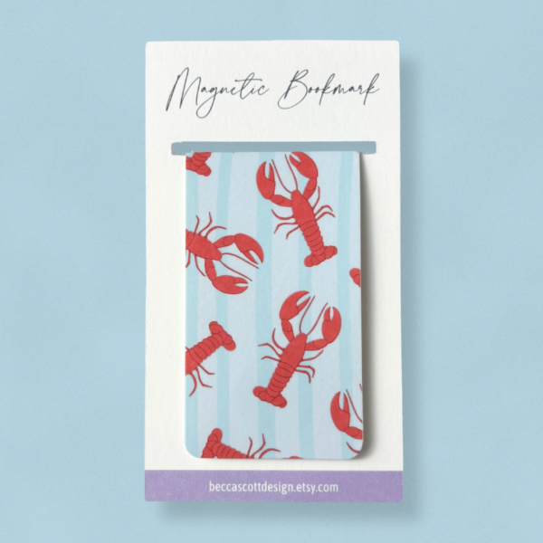 Lobster Print Magnetic Bookmark
