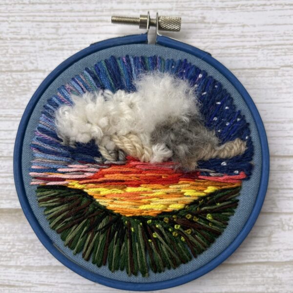 Original Hand Embroidery: Snack Size Sunset