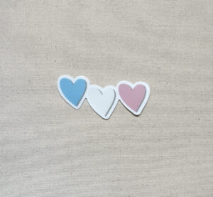 Transgender Subtle Pride Hearts Sticker (Matte)
