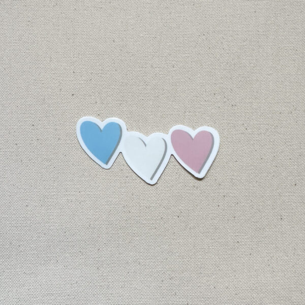 Transgender Subtle Pride Hearts Sticker (Matte)