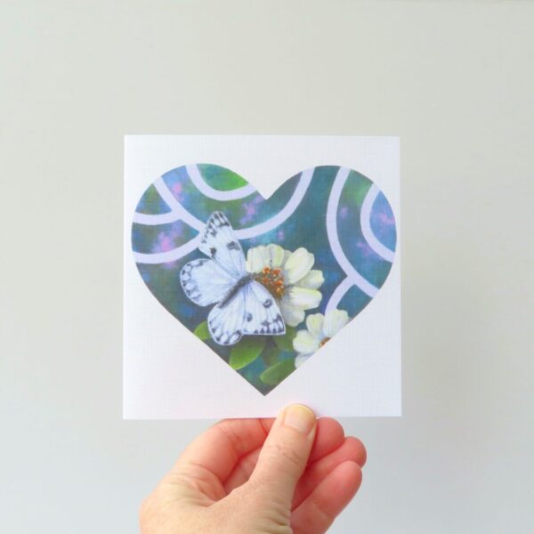 Checkered White Butterfly Stationery Cards – 3 pack