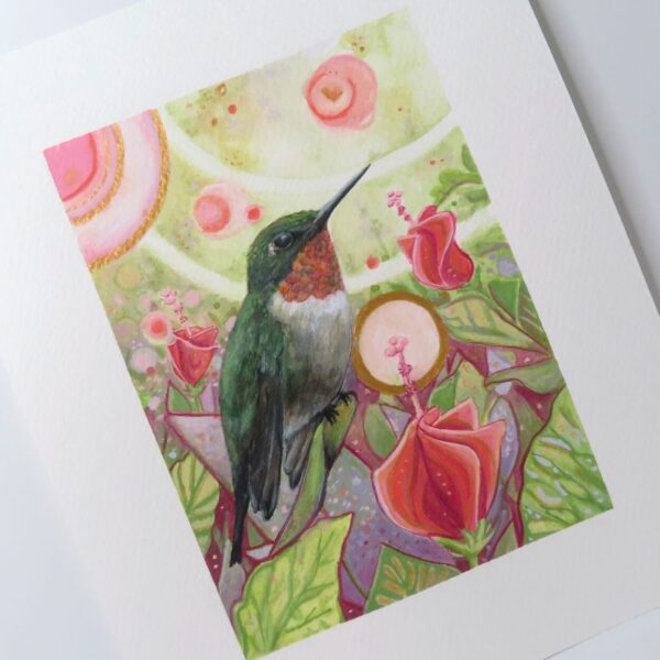 Ruby Throated Hummingbird – Original painting