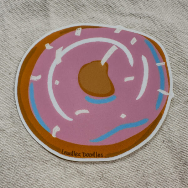 Transgender Subtle Pride Donut Sticker (Matte)