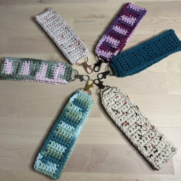 Handmade Crochet Keychain Wristlet