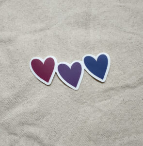 Bisexual Subtle Pride Hearts Sticker (Matte)