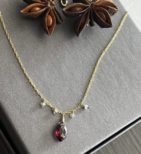 Garnet Raindrop Pendant