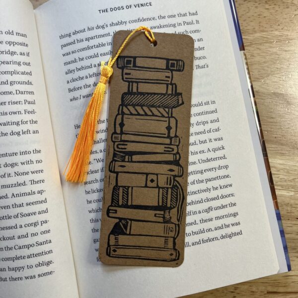 Fill-In Bookmark for The 14 Books Challenge (Stacked Books Version)