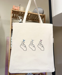 Subtle Transgender Hearts Tote Bag, 12oz Organic Cotton