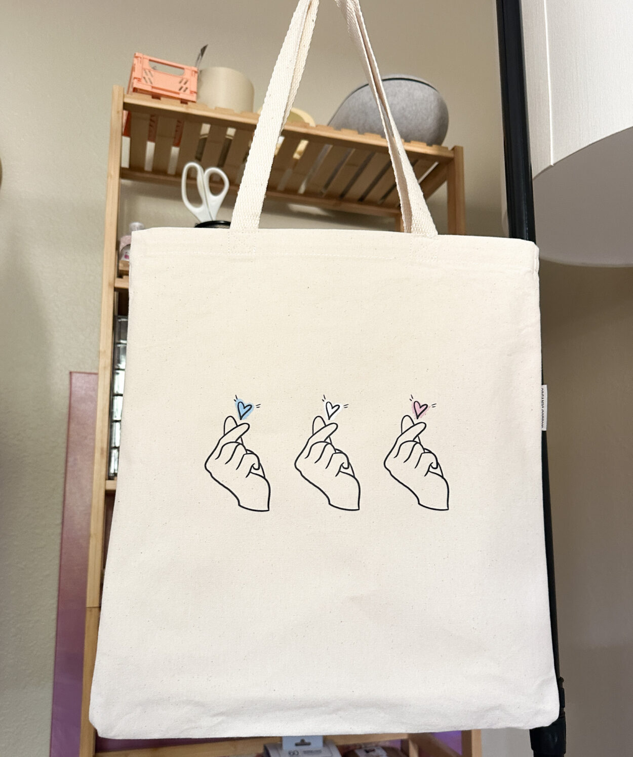Subtle Transgender Hearts Tote Bag, 12oz Organic Cotton