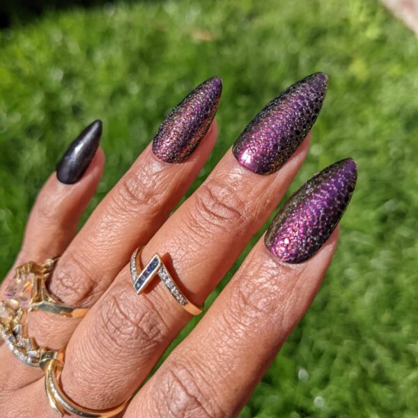 Khaleesi – Dragon scale chrome bubble False Press-On Nail Extensions 10pcs