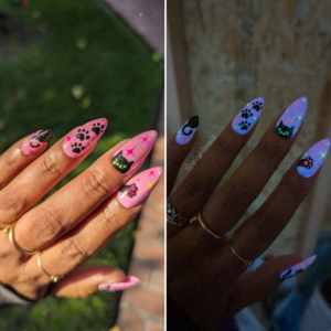 Kitty and the Moonlight - Glow in the Dark Color Changing Pink Cat False Press-On Nail Extensions 10pcs