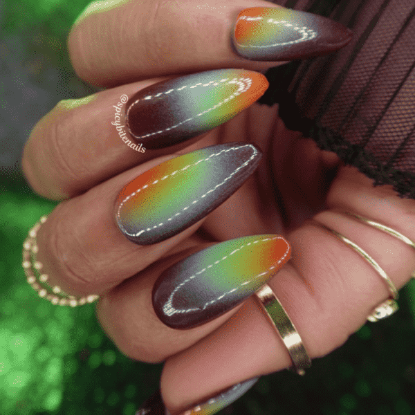 Prism – Dark Rainbow Aura Press-On Nail Extensions 10pcs