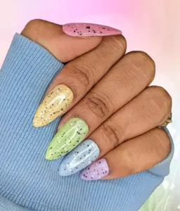 Spring Hop - Pastel Rainbow Speckled Skittles Press-On Nail Extensions 10pcs