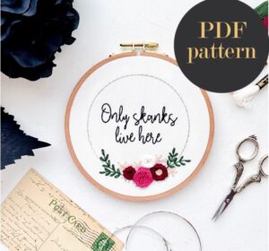 Only skanks live here // Embroidery PDF Pattern Download 6 inch