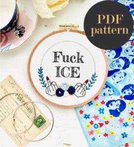Fuck ICE & Chinga la migra // Embroidery PDF Pattern Download 6 inch