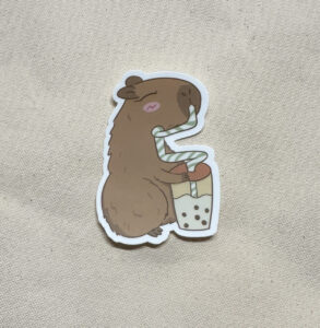 Capyboba - Capybara Boba Sticker (Matte)
