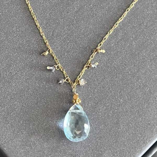 Blue Topaz Raindrop Pendant