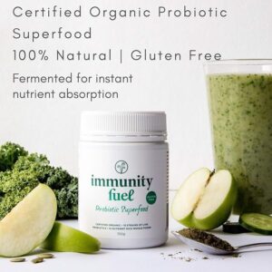 Immunity Fuel Probiotic Superfood Powder - Gluten-Free Whole Food Probiotic Supplement With Prebiotics & Posbiotics