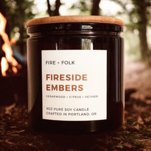 FIRESIDE EMBERS WOOD WICK CANDLE