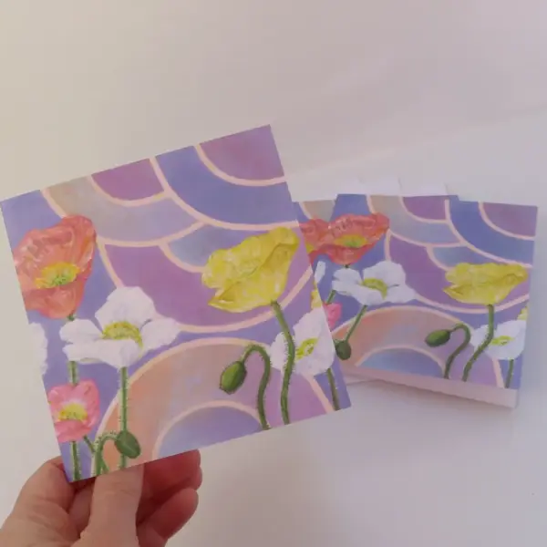 Poppies Stationery Cards – 3 pack