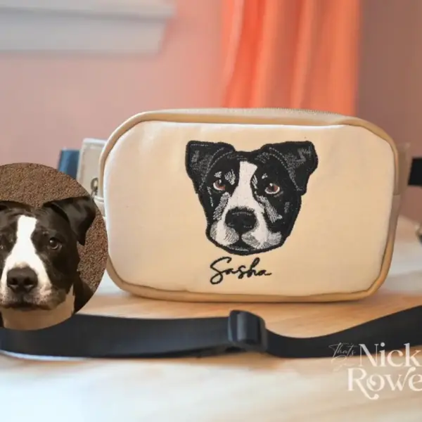 Custom Handmade Pet Portrait Dog Walking Bag