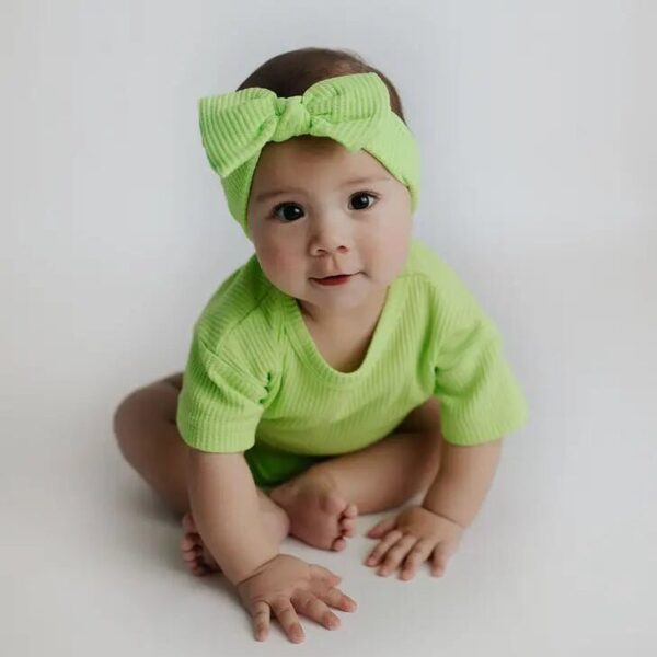 3 Piece Summer Waffle Set – LIME GREEN