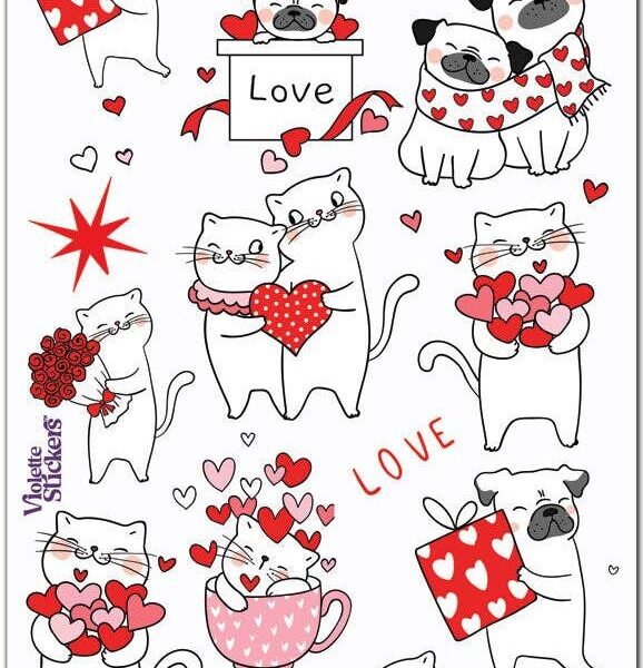 Cats and Pugs Valentine’s Day