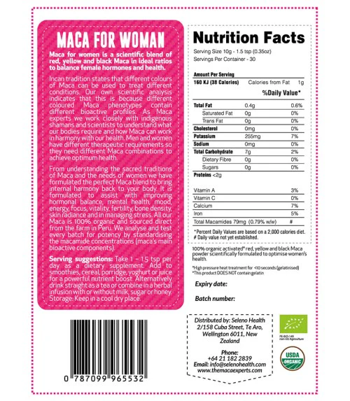 Seleno Health Maca For Women Powder – 300 grams