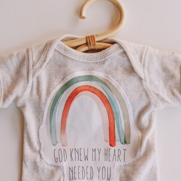 Watercolor Applique Organic Cotton Baby Onesie