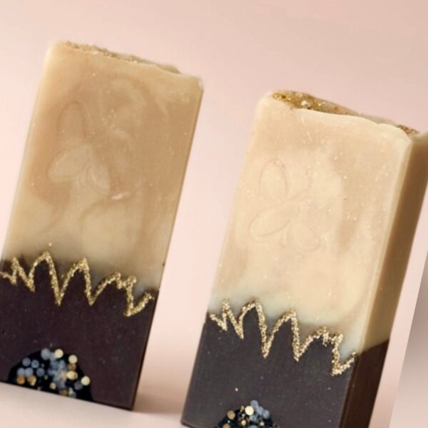 Vanilla Clove Flower and Gold Detail Designer Soap
