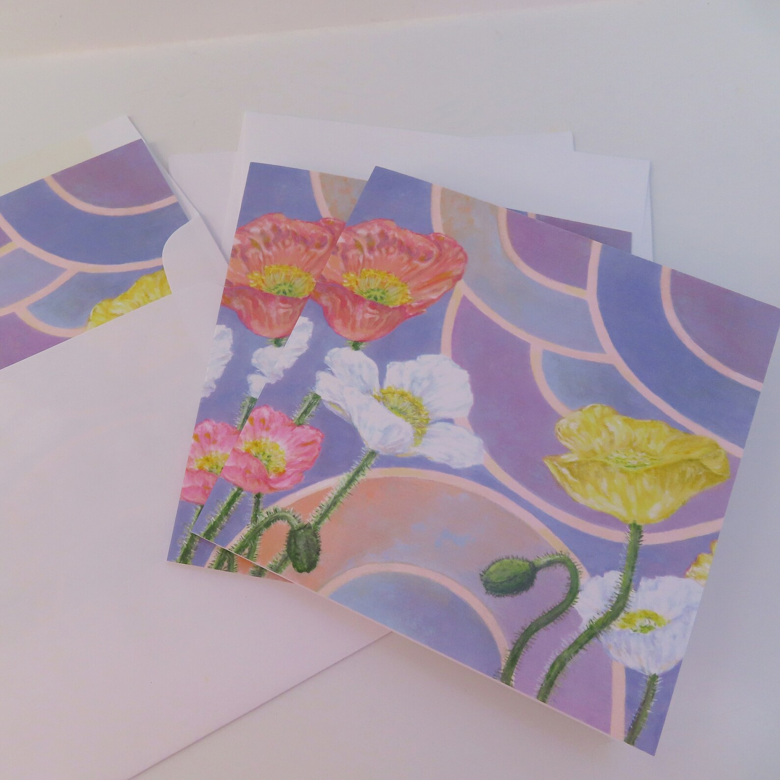 Poppies Stationery Cards - 3 pack - Image 2