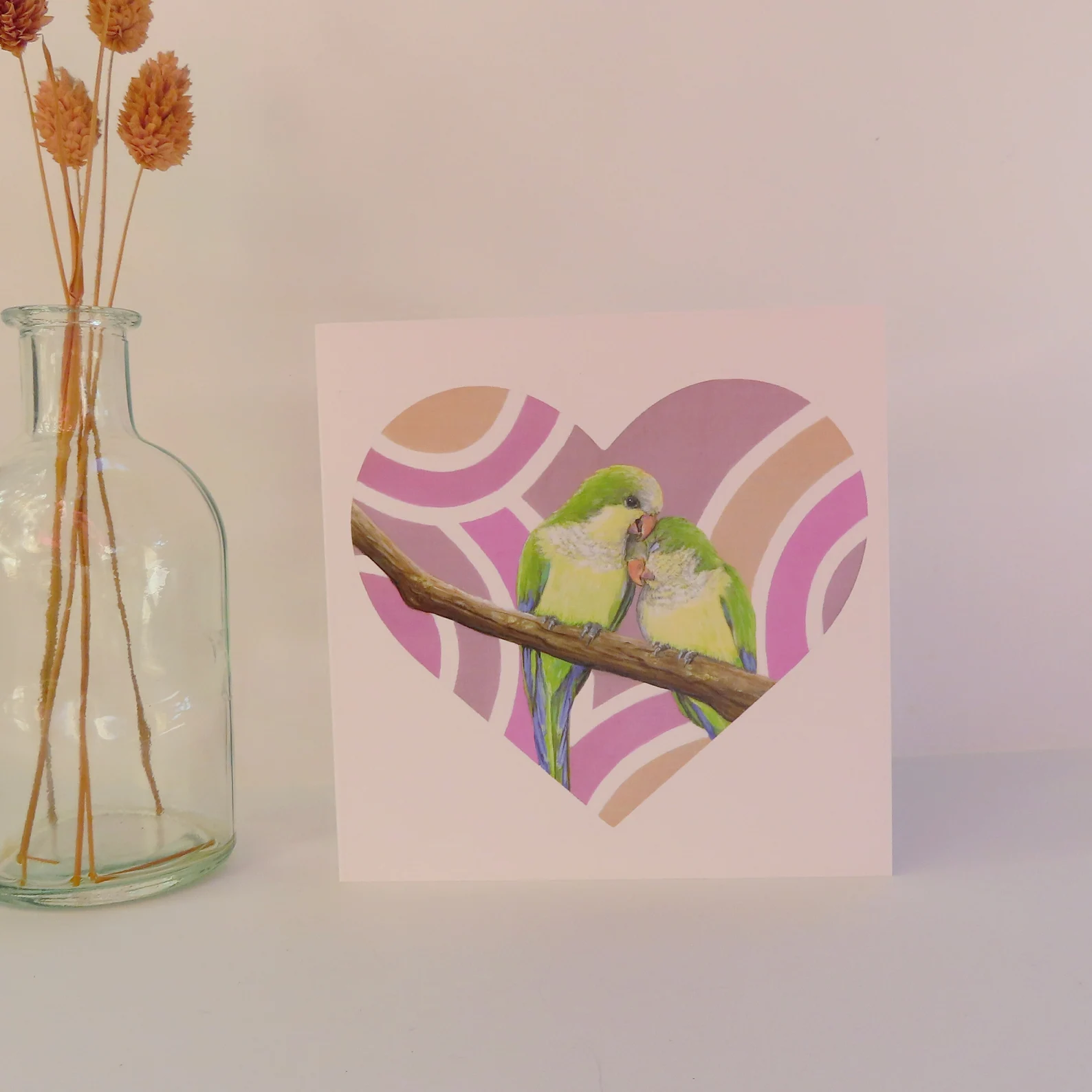 Cuddling Parakeets Stationery Cards - 3 pack - Image 4
