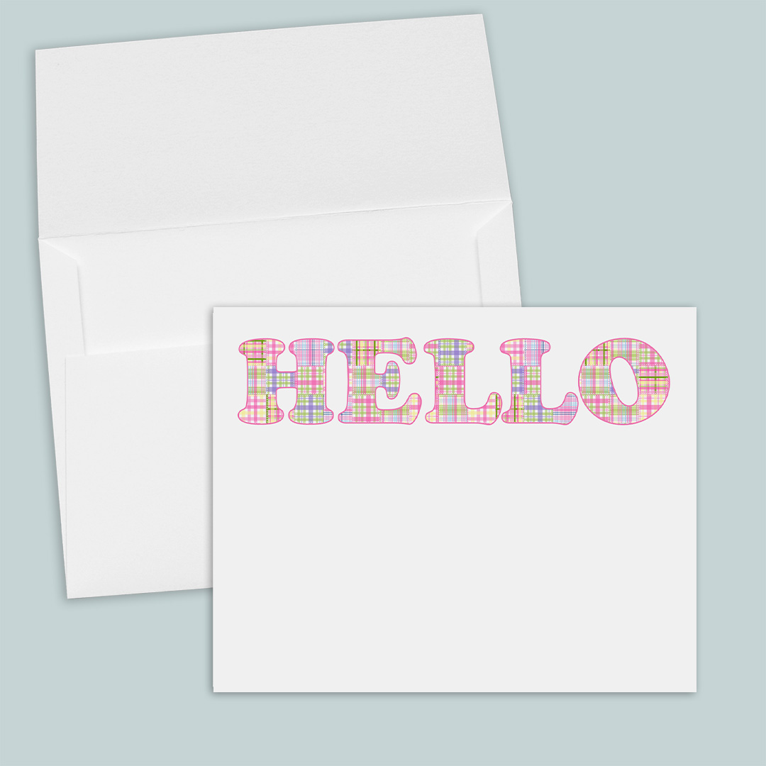 Madras Plaid Note Cards | Boxed Stationery | Set of 12 - Image 4