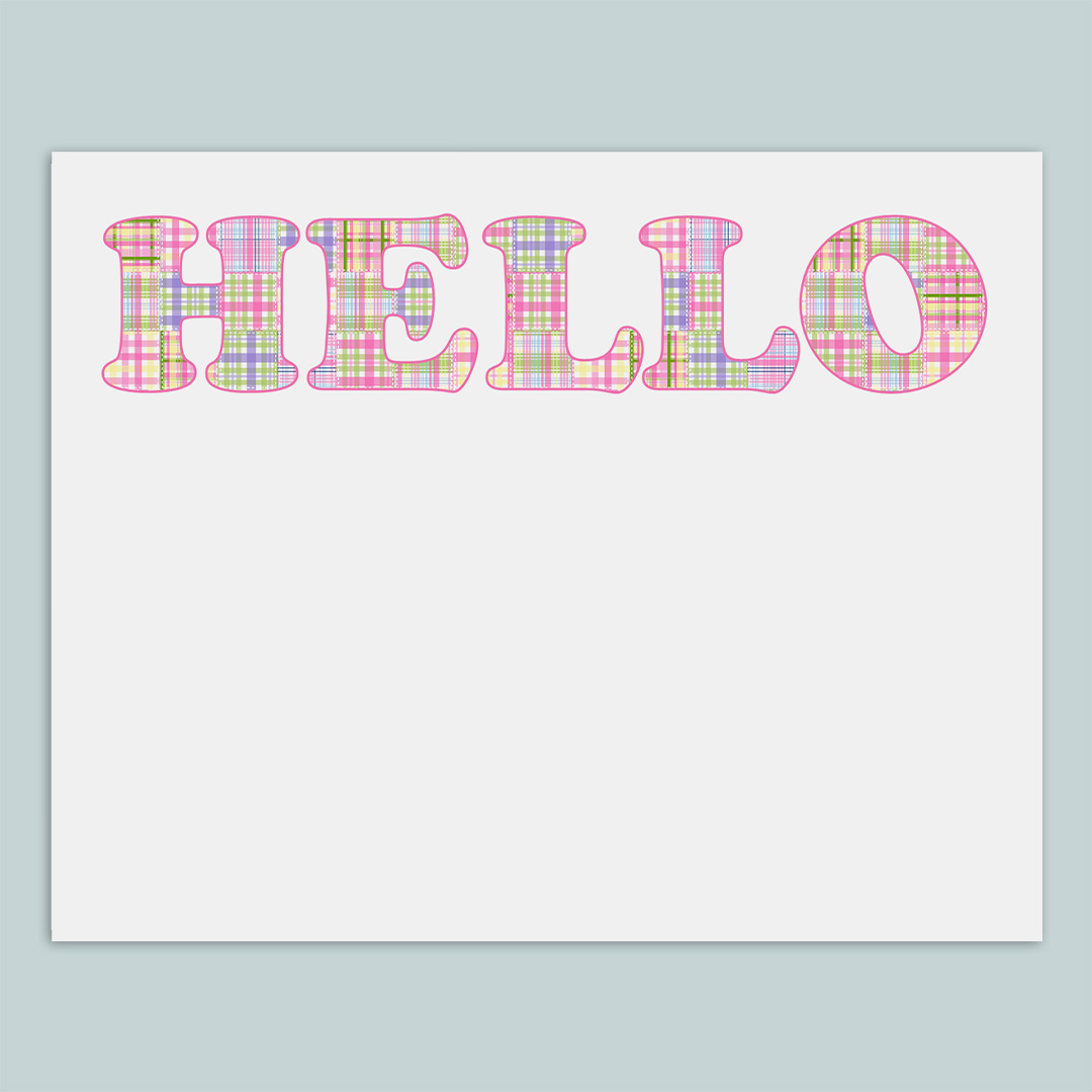 Madras Plaid Note Cards | Boxed Stationery | Set of 12 - Image 3