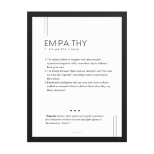 Framed Print - Empathy - Defined: Terms for Our Time