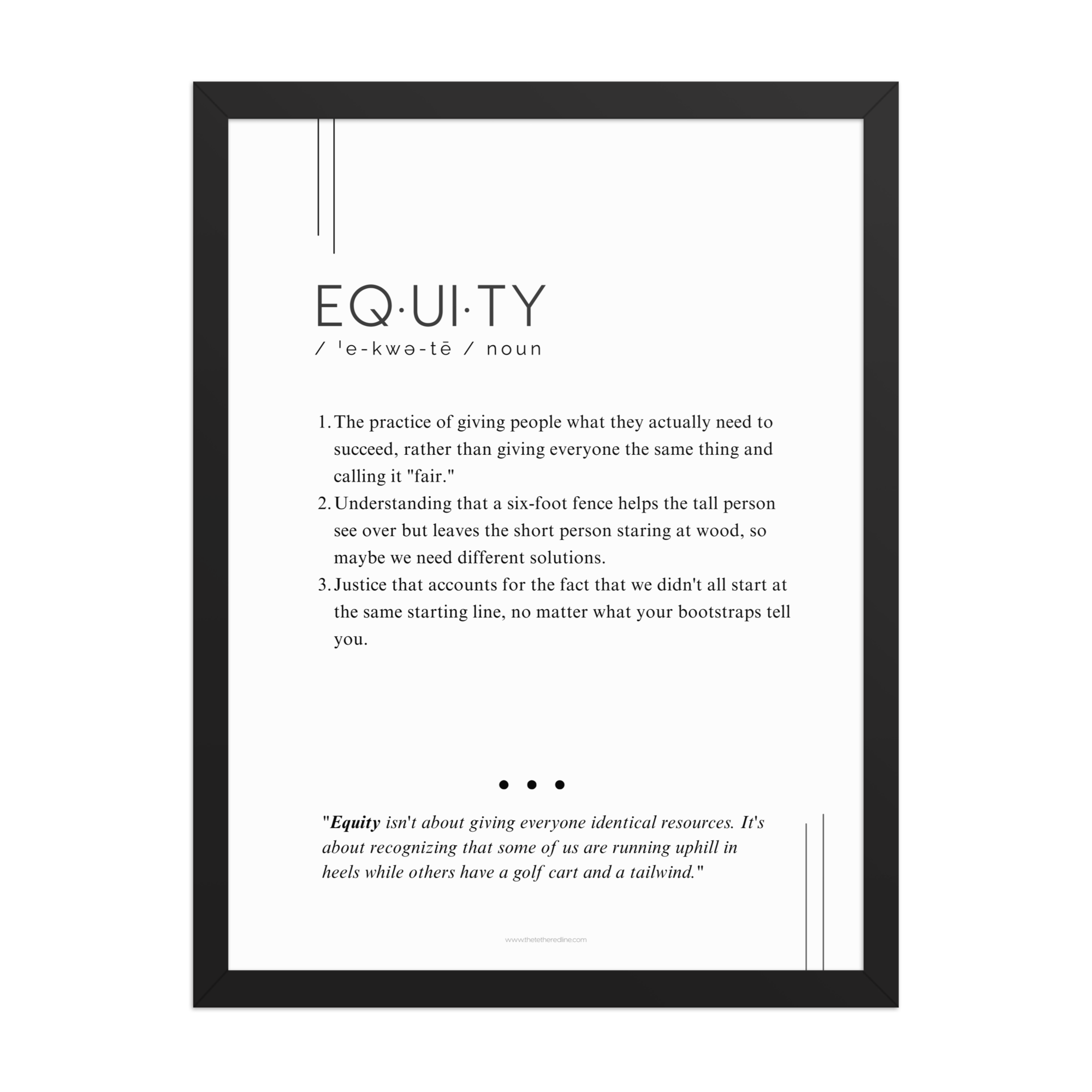 Framed Print - Equity - Defined: Terms for Our Time