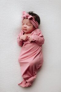 Knotted Newborn Gown - Rose