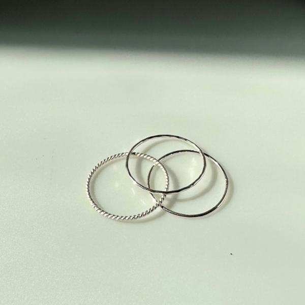 Sterling Silver Hammered Stacking Ring