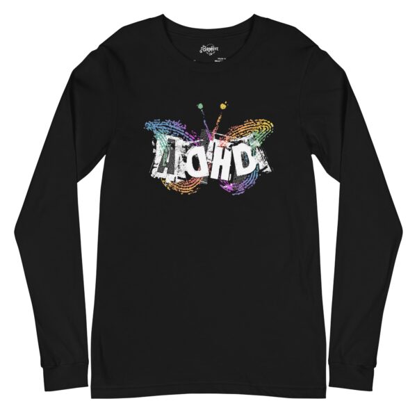 “ADHD Butterfly Symbol” tagless Bella + Canvas Unisex Long Sleeve Tee