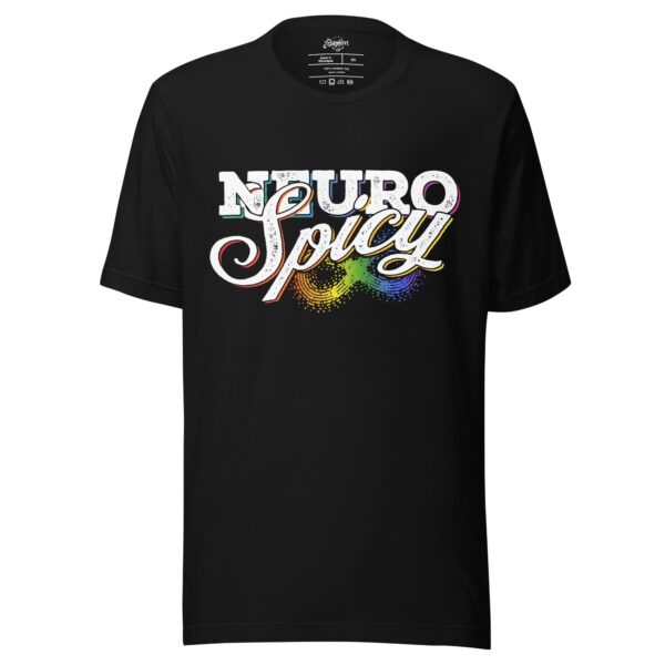 (CLEARANCE) “Neuro-Spicy” on black Unisex t-shirt (Copy)