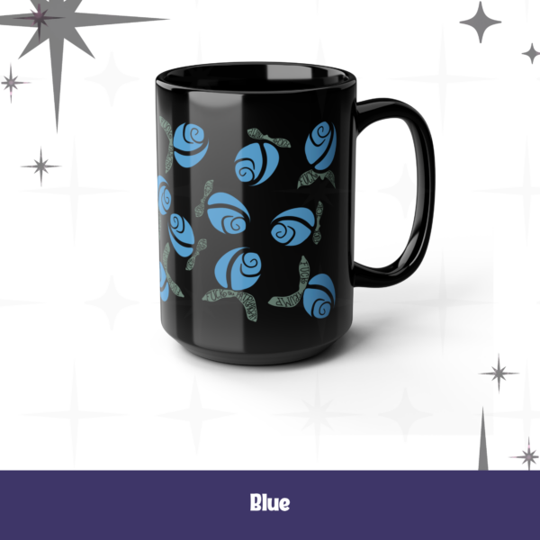 Black Ceramic Mug. Activist Rosebuds, Two Sizes, Three Colors- Adult Language