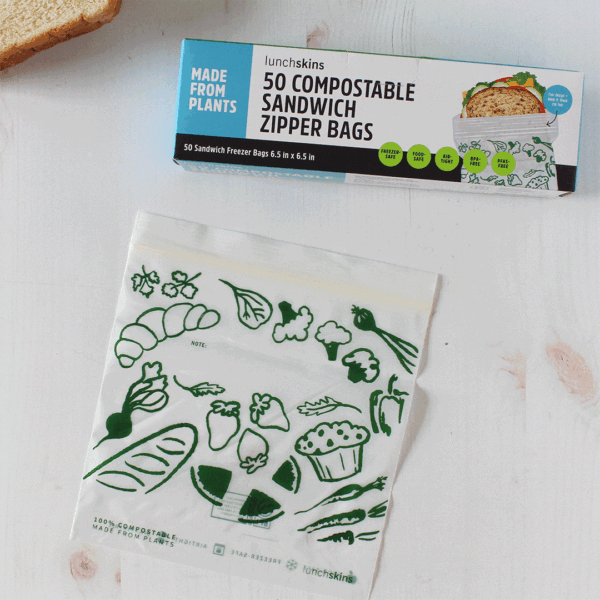 Zip-Top Compostable Freezer-Safe Sandwich Storage Bags
