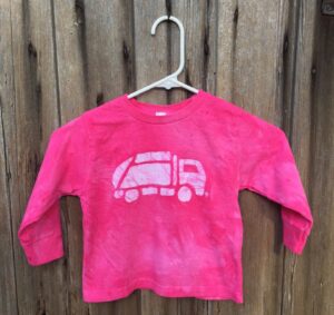 Pink long sleeve garbage truck shirt