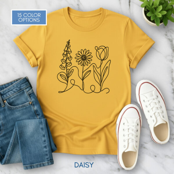 Foxglove Daisy Tulip Unisex Short Sleeve T-Shirt | Subtle FDT Flowers Anti-Trump Tee