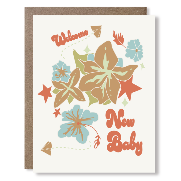 New Baby Floral Greeting Card