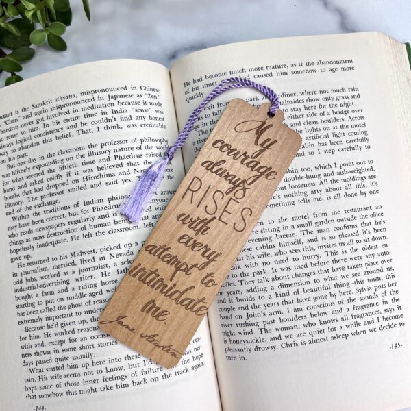 Wood Bookmark – Jane Austen Quote – Pride and Prejudice