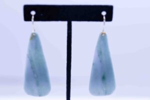 Unique Blue Purple Guatemalan Jadeite Dangle Earrings