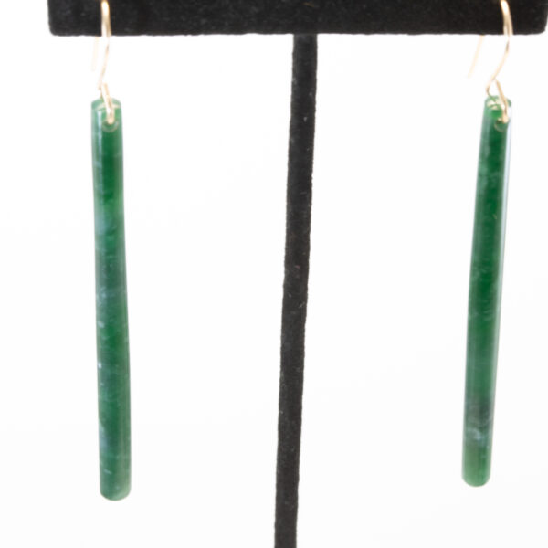 Handmade Imperial Green Guatemalan Jadeite Matchstick Dangle Earrings