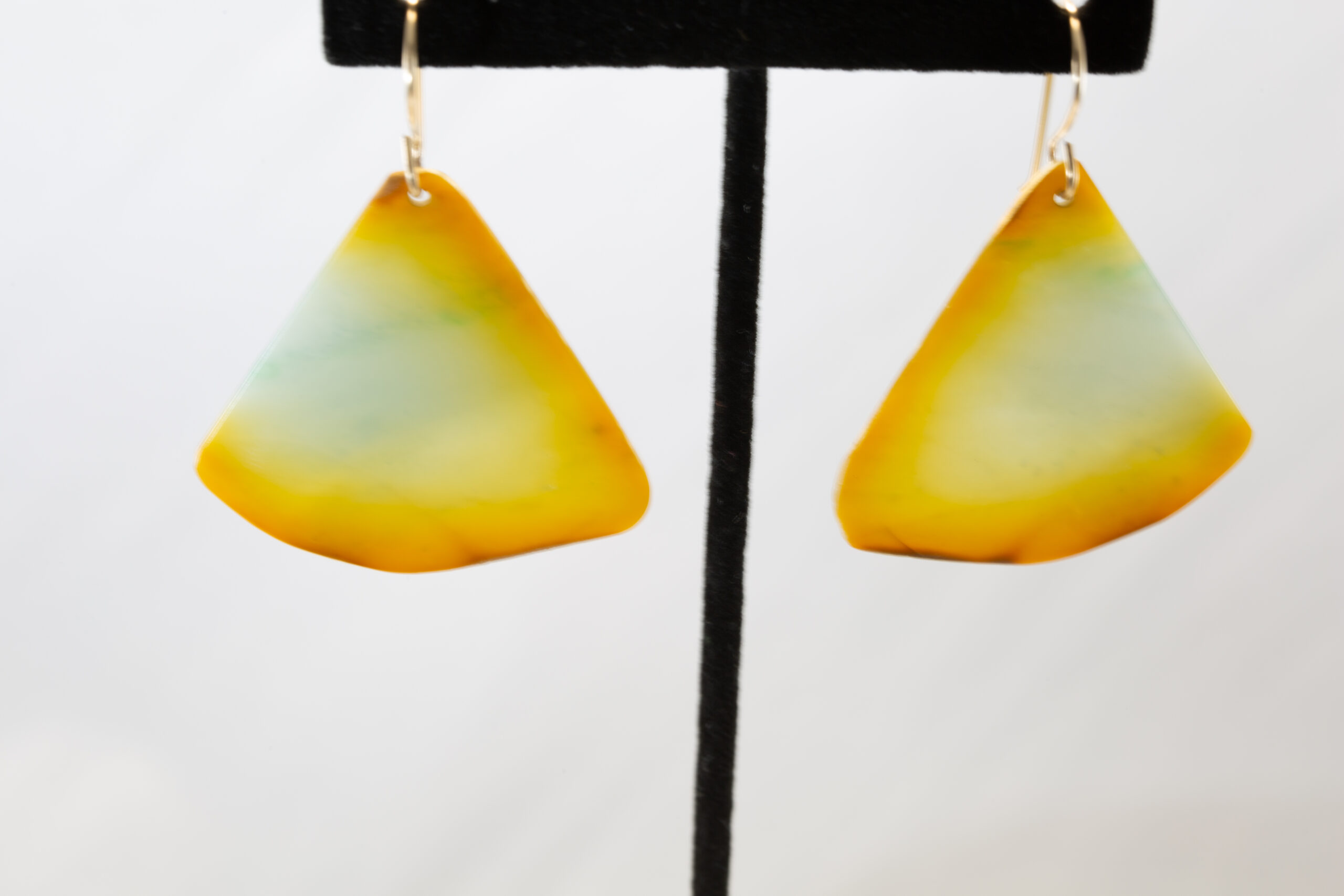Handcrafted Guatemalan Jadeite Earrings – Blue and Orange Artisan Gemstone Dangles - Image 8