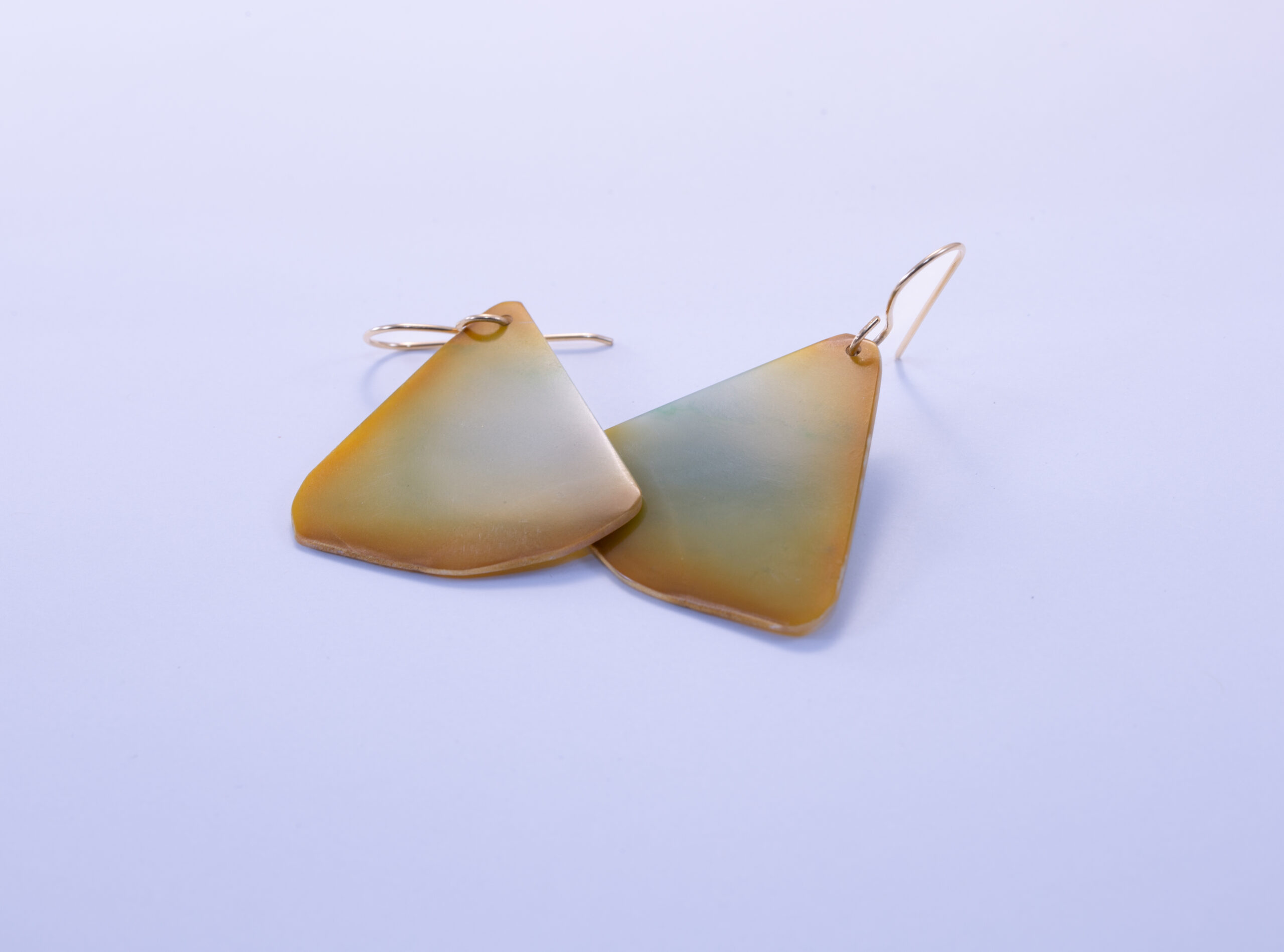 Handcrafted Guatemalan Jadeite Earrings – Blue and Orange Artisan Gemstone Dangles - Image 4